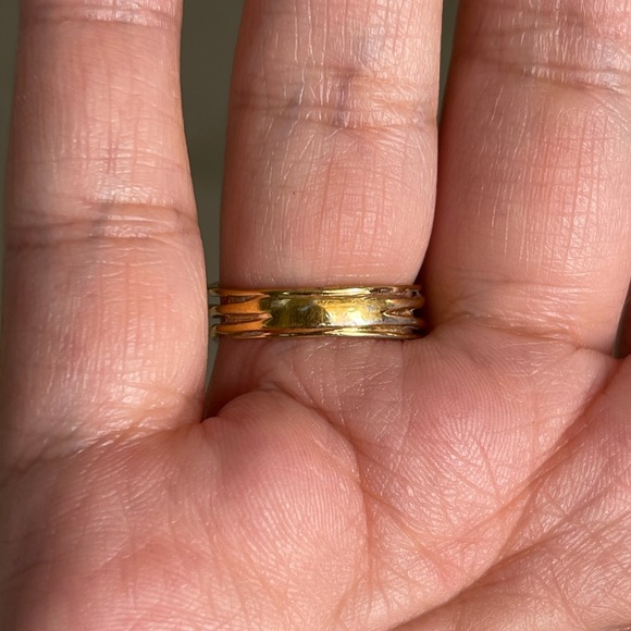 14KT gold electroplated ESPO purple pink stone halo vintage ring - Picture 5 of 10